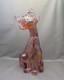Vintage Fenton Art Glass 11 Pink Carnival Glass Iridescent Winking Alley Cat