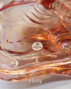 Vintage Fenton Art Glass 11 Pink Carnival Glass Iridescent Winking Alley Cat