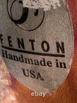 Vintage Fenton Art Glass Iridescent Peach Pink Carnival Snail Figurine Sculpture