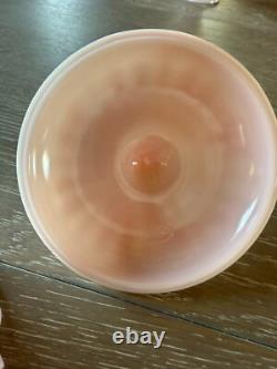 Vintage Fenton Art Glass Rosalene Pink Milk Glass Covered Candy Dish
