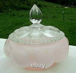 Vintage Fenton Glass 1940s Pink Vanity Set 2 Perfumes 1 Powder Box 6/pcs MINT