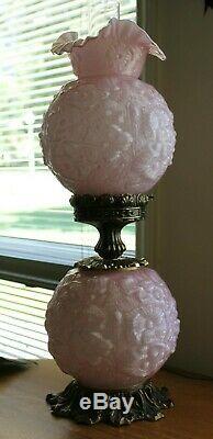 Vintage Fenton Pink Overlay Glass Poppy GWTW- Great Condition