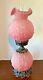 Vintage Fenton Pink Satin Poppy Lamp