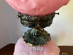 Vintage Fenton Pink Satin Poppy Lamp