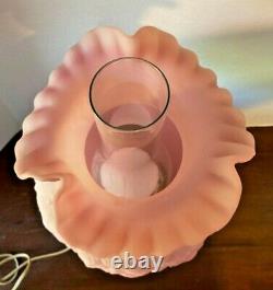 Vintage Fenton Pink Satin Poppy Lamp