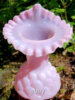 Vintage Fenton Vase Jacqueline Light Pink Opaline Cased Glass 61-63 Years Old