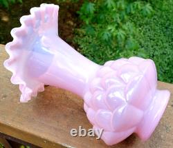 Vintage Fenton Vase Jacqueline Light Pink Opaline Cased Glass 61-63 Years Old