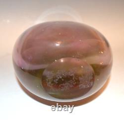 Vintage Flygsfors Pink Brown Art Glass Vase Large Heavy Swedish