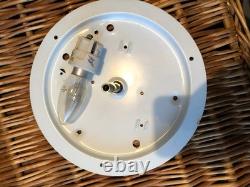 Vintage Franklite Murano art glass flush ceiling light frosted/pink frilled 29cm