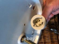 Vintage Franklite Murano art glass flush ceiling light frosted/pink frilled 29cm