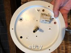 Vintage Franklite Murano art glass flush ceiling light frosted/pink frilled 29cm