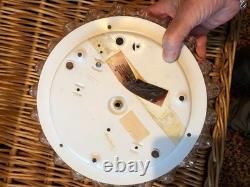 Vintage Franklite Murano art glass flush ceiling light frosted/pink frilled 29cm