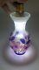 Vintage French Art Glass 3color Purple Pink White Satin Cameo Vase 8 Signed