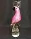 Vintage Glass Bird Parrot Cockatoo Pink 11.5 Murano Style Art Glass
