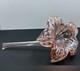 Vintage Hand Blown Pink Art Glass Flower Sculpture Clear Stem Decorative Studio