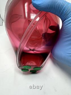 Vintage Hand-Blown Signed William Glasner Pink Lily Art Glass Vase