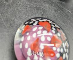 Vintage Handmade Art Glass Paperweight Heart Pink Signed B. P. 89 3.5
