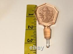 Vintage Heinrich Hoffmann art deco Czech bohemian perfume bottle pink glass