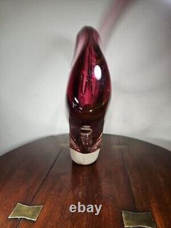 Vintage Huge XXL 1970's Art Glass UV Sensitive Cased Sommerso Centrepiece Vase