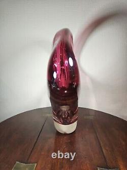 Vintage Huge XXL 1970's Art Glass UV Sensitive Cased Sommerso Centrepiece Vase