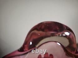 Vintage Huge XXL 1970's Art Glass UV Sensitive Cased Sommerso Centrepiece Vase
