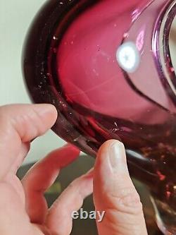 Vintage Huge XXL 1970's Art Glass UV Sensitive Cased Sommerso Centrepiece Vase