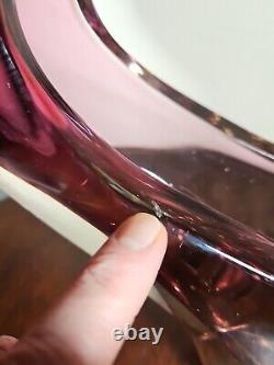 Vintage Huge XXL 1970's Art Glass UV Sensitive Cased Sommerso Centrepiece Vase