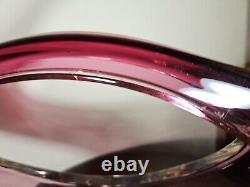 Vintage Huge XXL 1970's Art Glass UV Sensitive Cased Sommerso Centrepiece Vase
