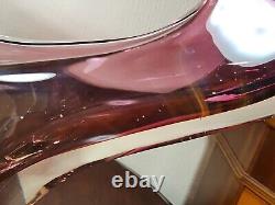 Vintage Huge XXL 1970's Art Glass UV Sensitive Cased Sommerso Centrepiece Vase