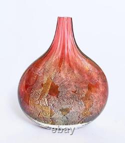 Vintage Isle Of Wight Azurene Lollipop Studio Art Glass Vase Michael Harris