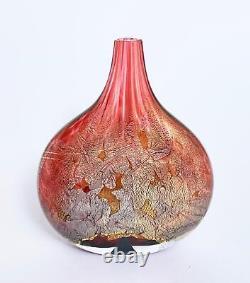 Vintage Isle Of Wight Azurene Lollipop Studio Art Glass Vase Michael Harris