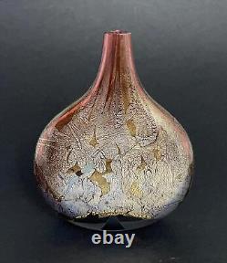 Vintage Isle Of Wight Azurene Lollipop Studio Art Glass Vase Michael Harris