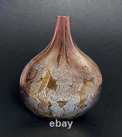 Vintage Isle Of Wight Azurene Lollipop Studio Art Glass Vase Michael Harris