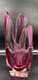 Vintage Iwatsu Glass Hineri Vase Pink Cranberry Japanese Art Glass Mid Century