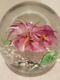 Vintage John Gentile Murano Paperweight Art Glass PINK FLOWER BEES Hornets x 2