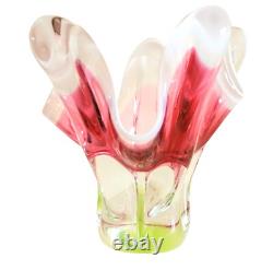 Vintage Josef Hospodka Chribska Heavy Glass Sculptured Vase