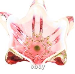 Vintage Josef Hospodka Chribska Heavy Glass Sculptured Vase