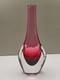 Vintage Josef Shott Smalandshyttan Swedish Pink Sommerso Glass Vase 9 Tall