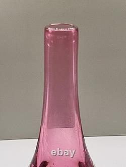 Vintage Josef Shott Smalandshyttan Swedish Pink Sommerso Glass Vase 9 Tall