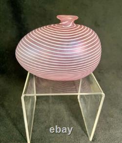 Vintage Kosta Boda Sweden Aphrodite Pink Art Glass Bud Vase by Bertil Vallien
