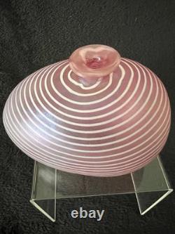 Vintage Kosta Boda Sweden Aphrodite Pink Art Glass Bud Vase by Bertil Vallien