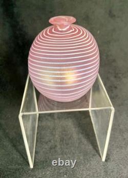 Vintage Kosta Boda Sweden Aphrodite Pink Art Glass Bud Vase by Bertil Vallien