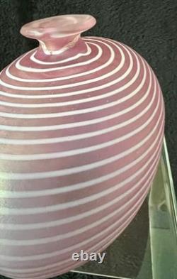 Vintage Kosta Boda Sweden Aphrodite Pink Art Glass Bud Vase by Bertil Vallien