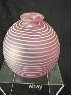 Vintage Kosta Boda Sweden Aphrodite Pink Art Glass Bud Vase by Bertil Vallien