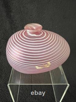 Vintage Kosta Boda Sweden Aphrodite Pink Art Glass Bud Vase by Bertil Vallien