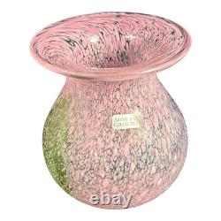 Vintage Kosta Boda Swedish Art Glass Pink Confetti Vase Signed Ulrica Vallien