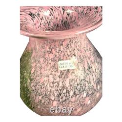 Vintage Kosta Boda Swedish Art Glass Pink Confetti Vase Signed Ulrica Vallien
