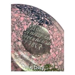Vintage Kosta Boda Swedish Art Glass Pink Confetti Vase Signed Ulrica Vallien