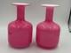 Vintage LSA International Pink Glass Vases Pair Mid Century Modern Art Glass 9