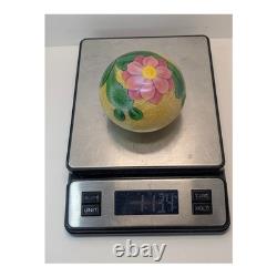 Vintage Lamponi Mexico Art Glass Paperweight Cactus Flower Orb